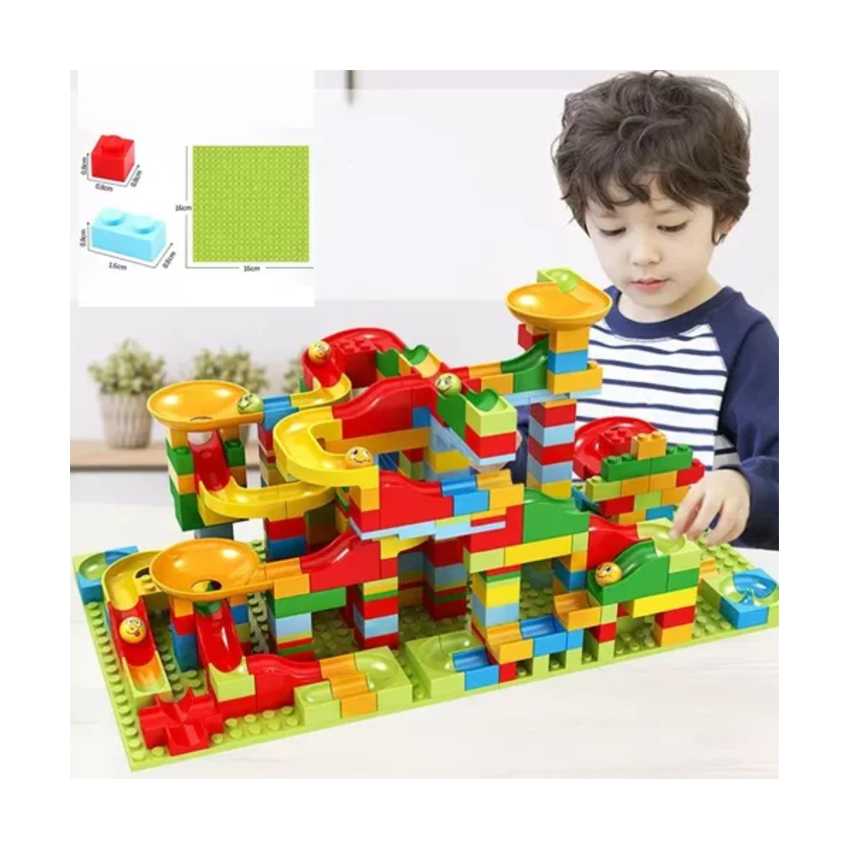 Brinquedo Pista Rola Bola Puzzle Blocos De Montar 340 Pçs - Steam Toys Brinquedo Pista Rola Bola Puzzle Blocos De Montar 340 Pçs - Steam Toys